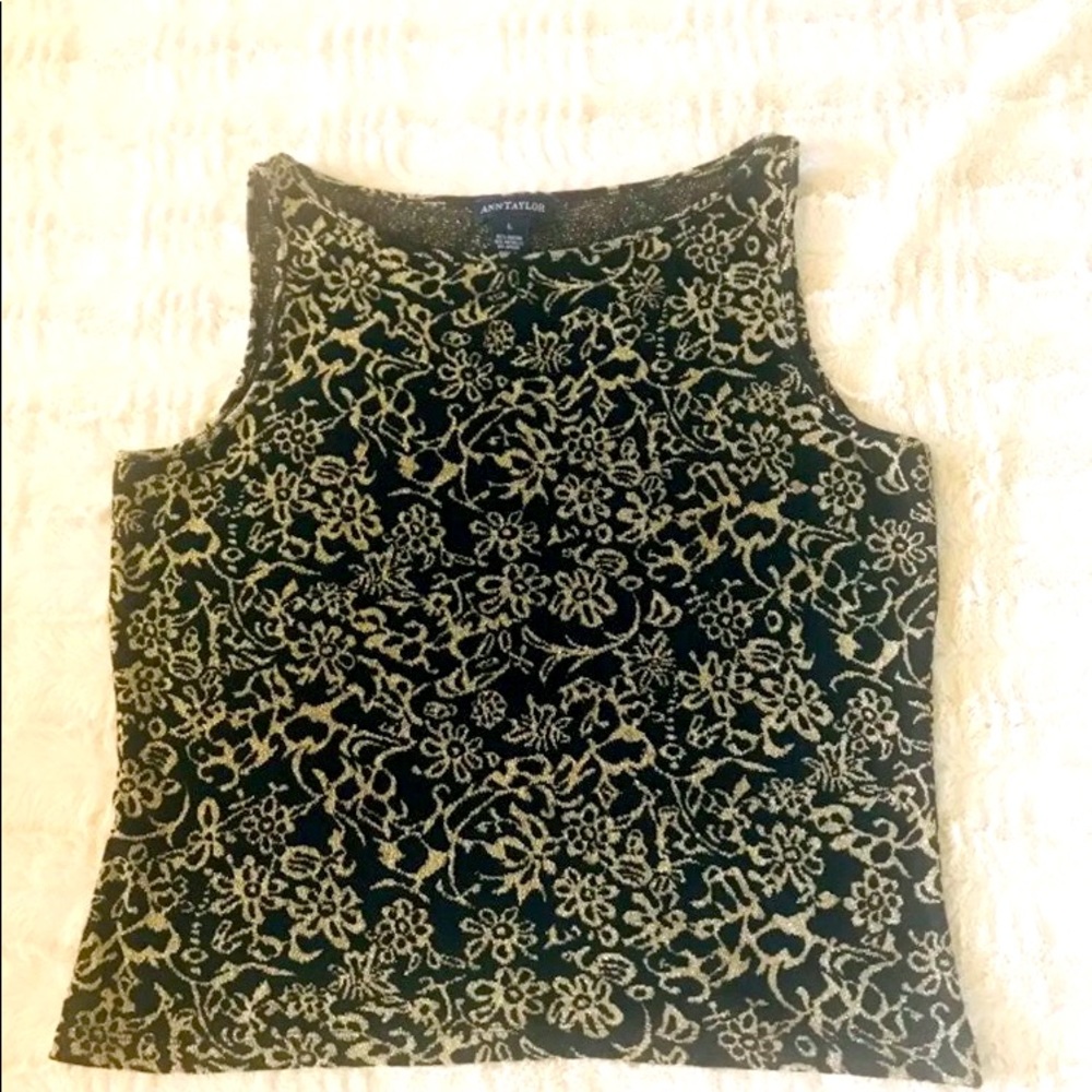 Ann Taylor gold detailed blouse